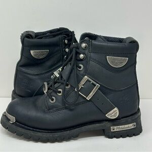 Milwaukee Biker Moto Style MB223 Boots - BLACK SILVER